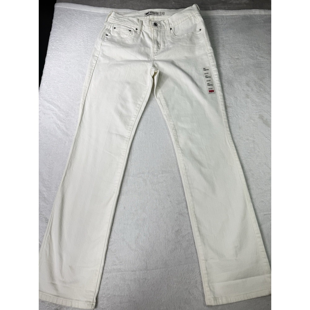 Levi's 505 Straight Leg Jeans Womens 8 White Classic Straight Stretch NWT